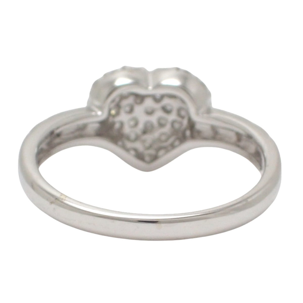 Diamond Heart Ring D0.50 White Gold K18WG Size 13 (US 6.5) 3.6g