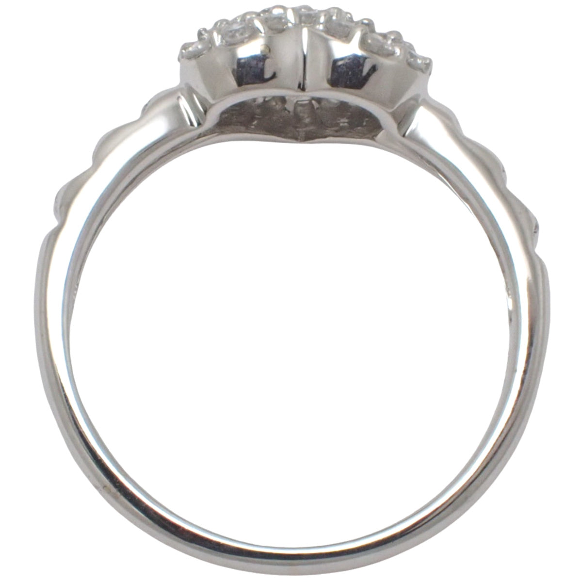 Diamond Heart Ring D0.50 White Gold K18WG Size 13 (US 6.5) 3.6g