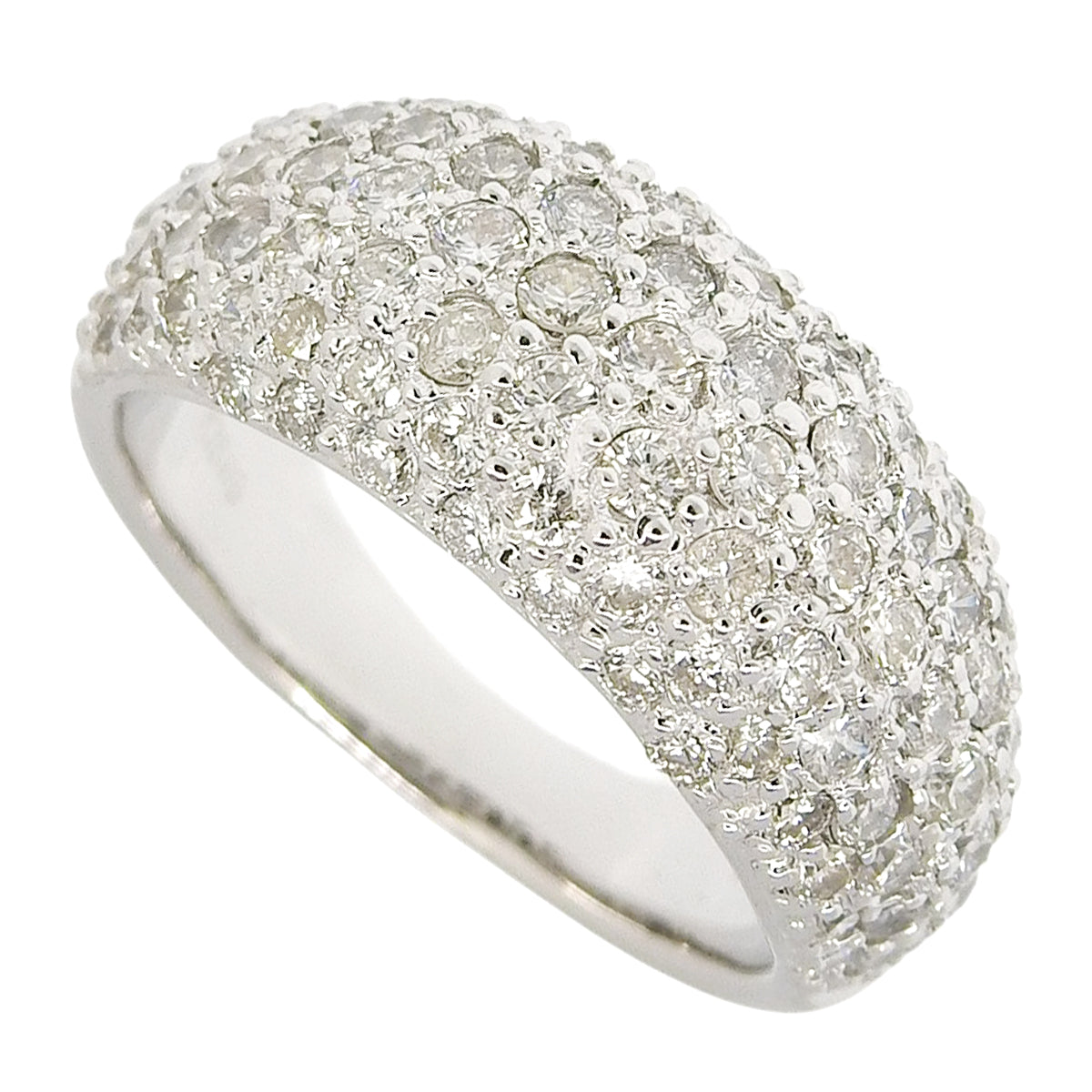 Half Pavé Ring D2.00 White Gold K18WG 7.4g
