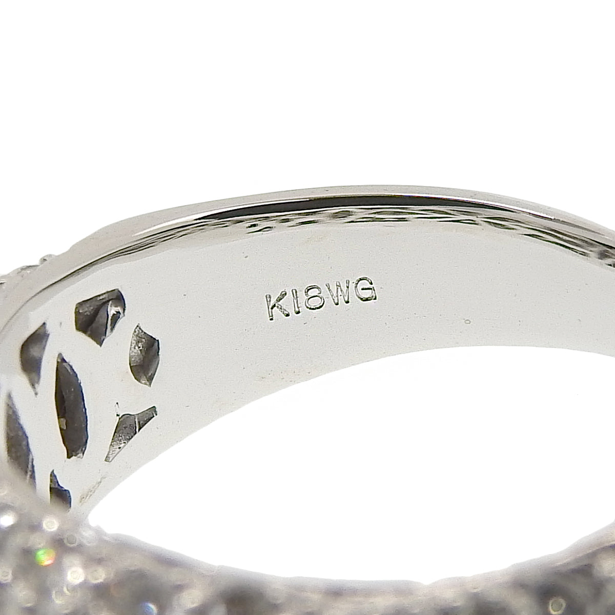 Half Pavé Ring D2.00 White Gold K18WG 7.4g