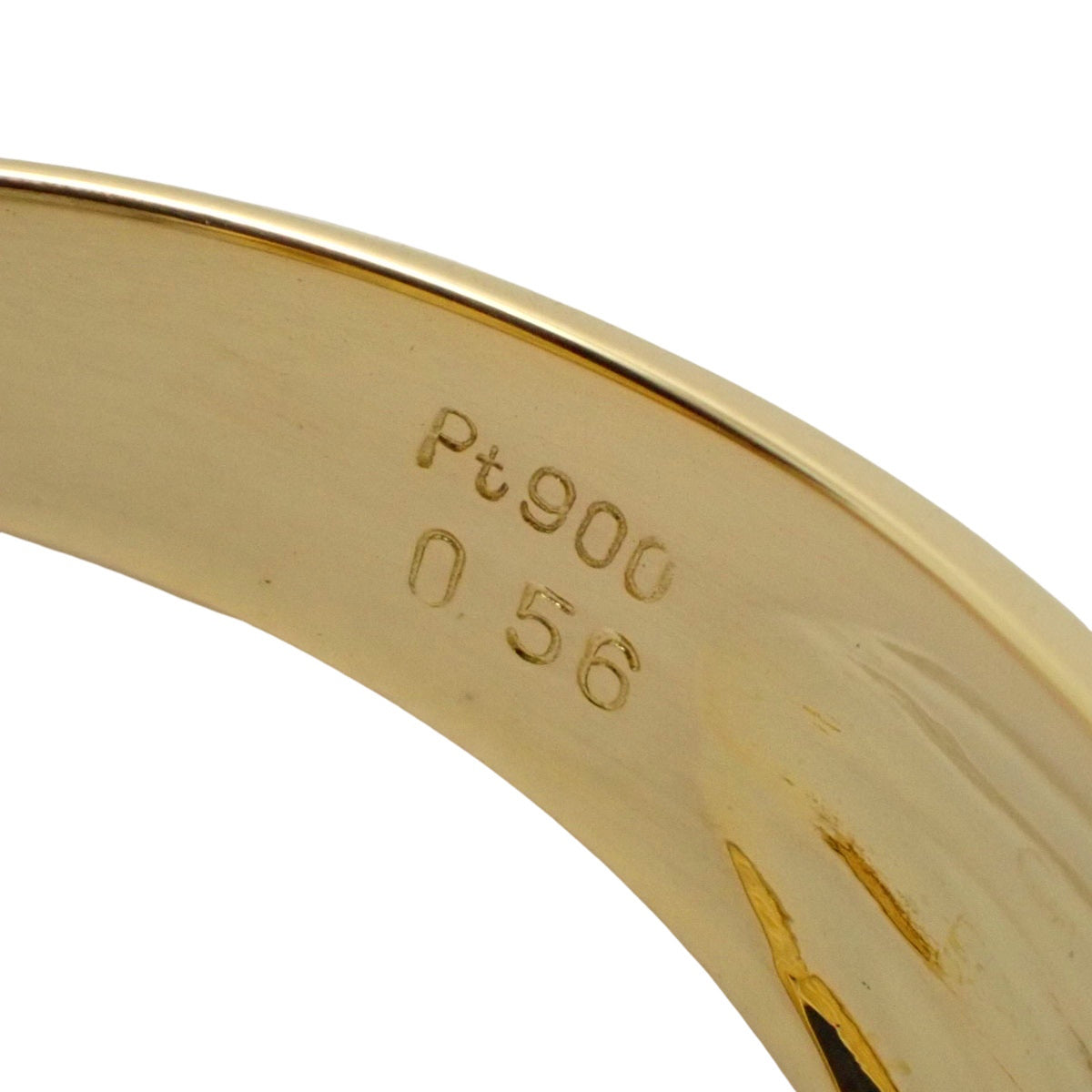 ダイヤモンド リング D0.56 プラチナ Pt900 イエローゴールド K18YG 18(58)号 11.0g