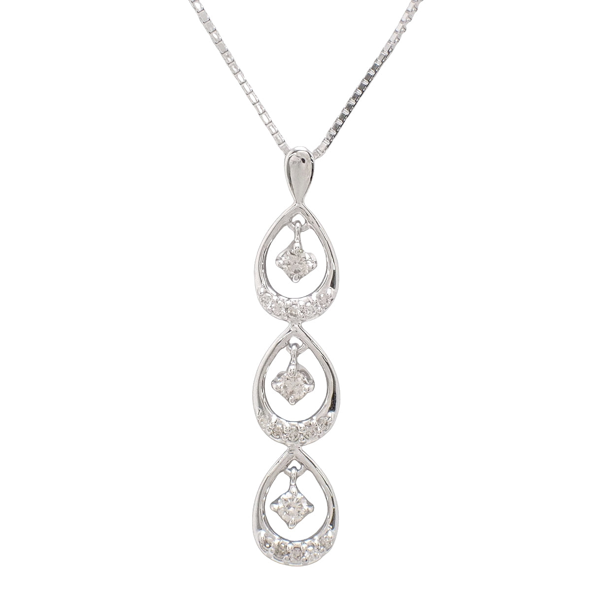 Diamond Necklace D0.30 White Gold K18WG 4.5g