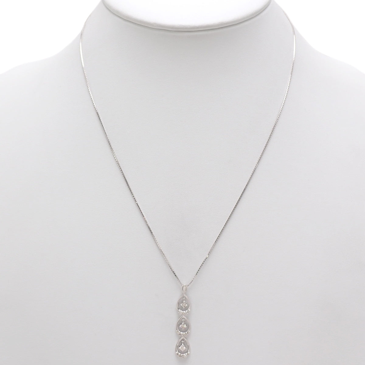 Diamond Necklace D0.30 White Gold K18WG 4.5g