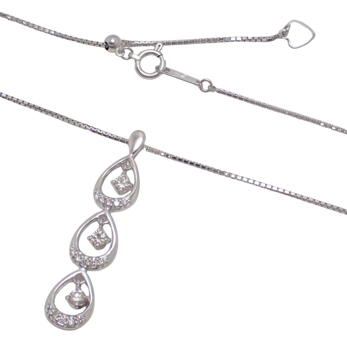 Diamond Necklace D0.30 White Gold K18WG 4.5g