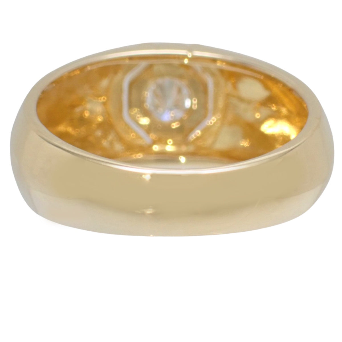 1PD Diamond Ring D0.2 Yellow Gold K18YG Size 16.5 (US 7.75) 6.1g