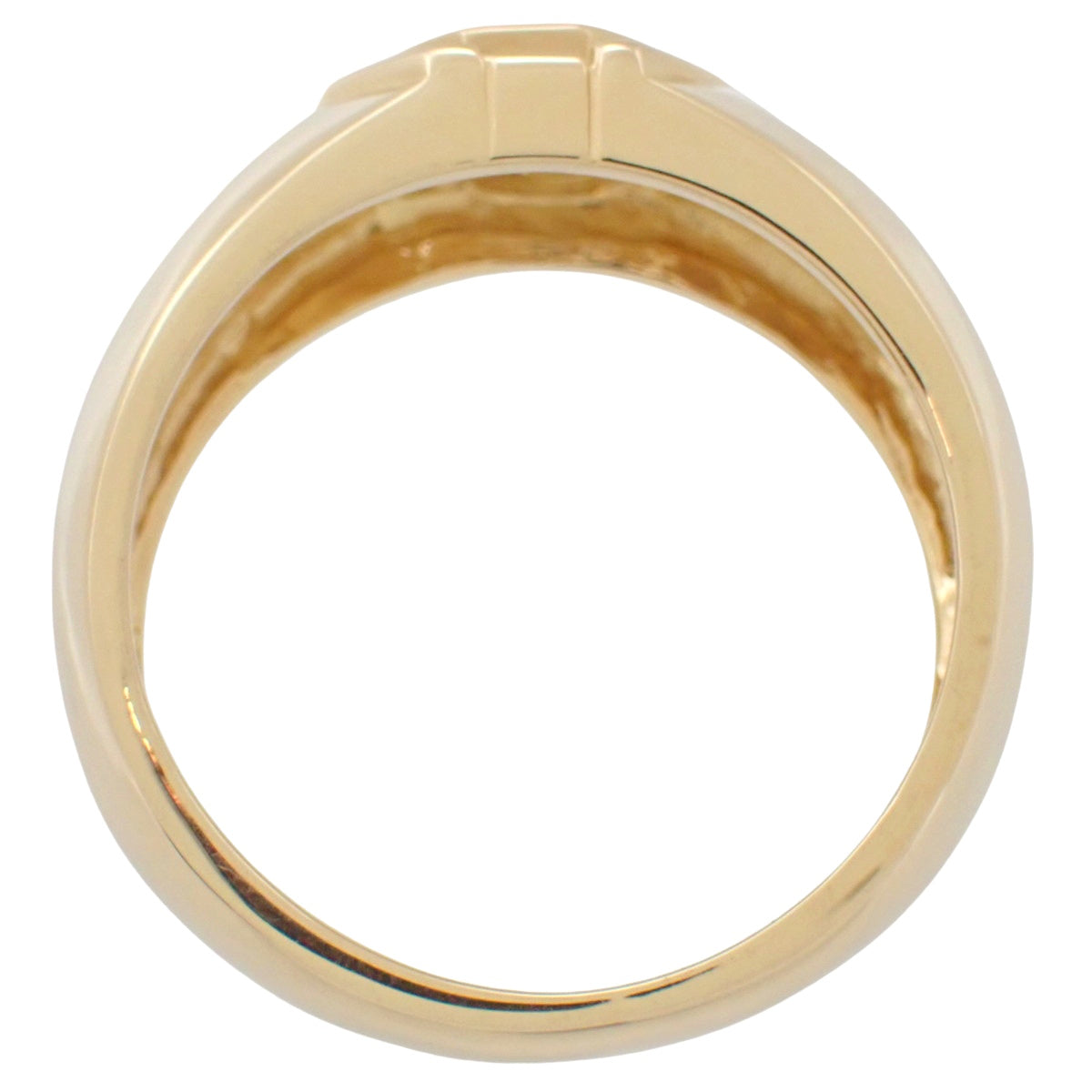 1PD Diamond Ring D0.2 Yellow Gold K18YG Size 16.5 (US 7.75) 6.1g