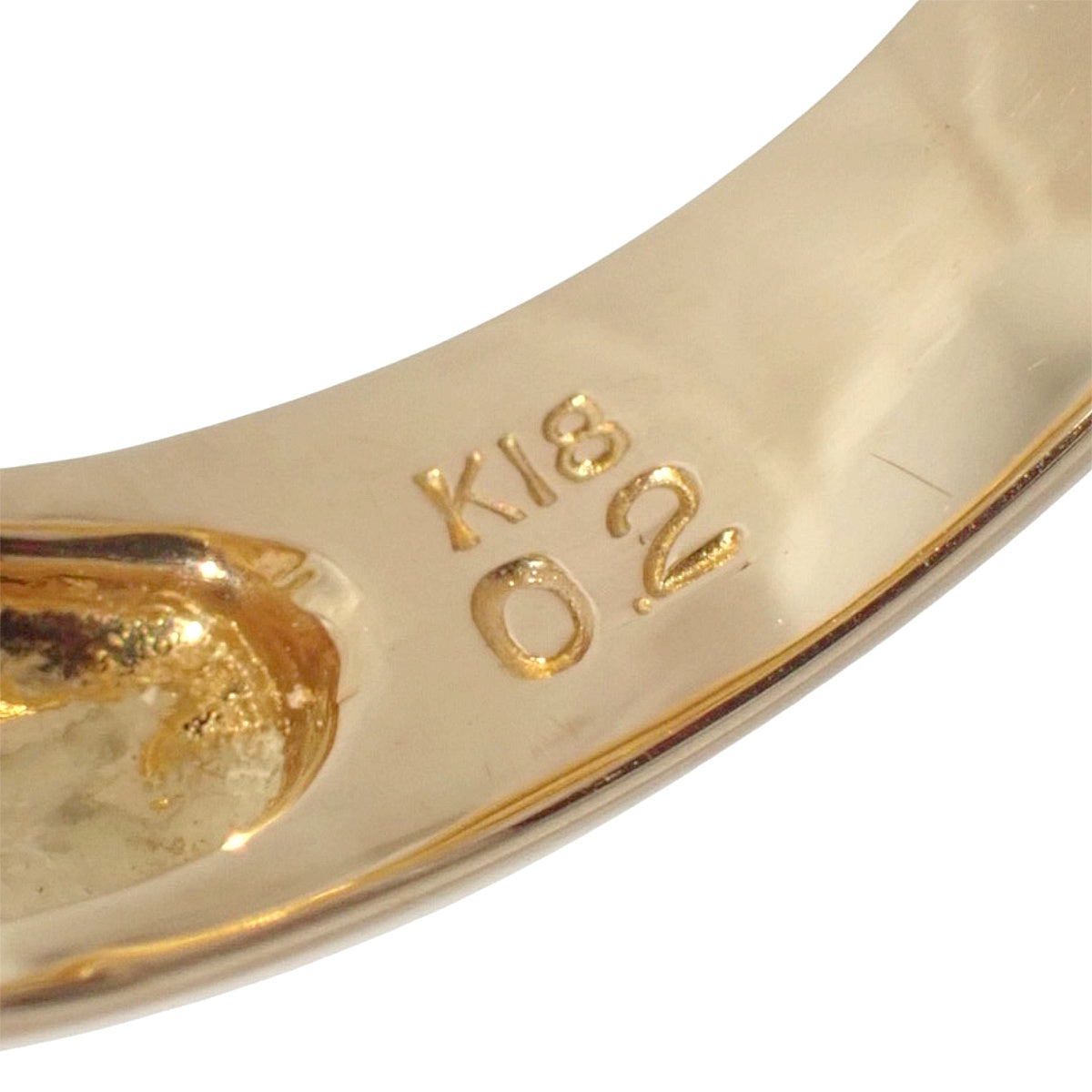 1PD Diamond Ring D0.2 Yellow Gold K18YG Size 16.5 (US 7.75) 6.1g