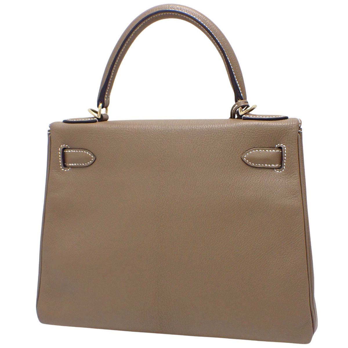 ケリー28 (内縫い) シェーブル エトープ/エトゥープ シャンパンゴールド金具 D刻印