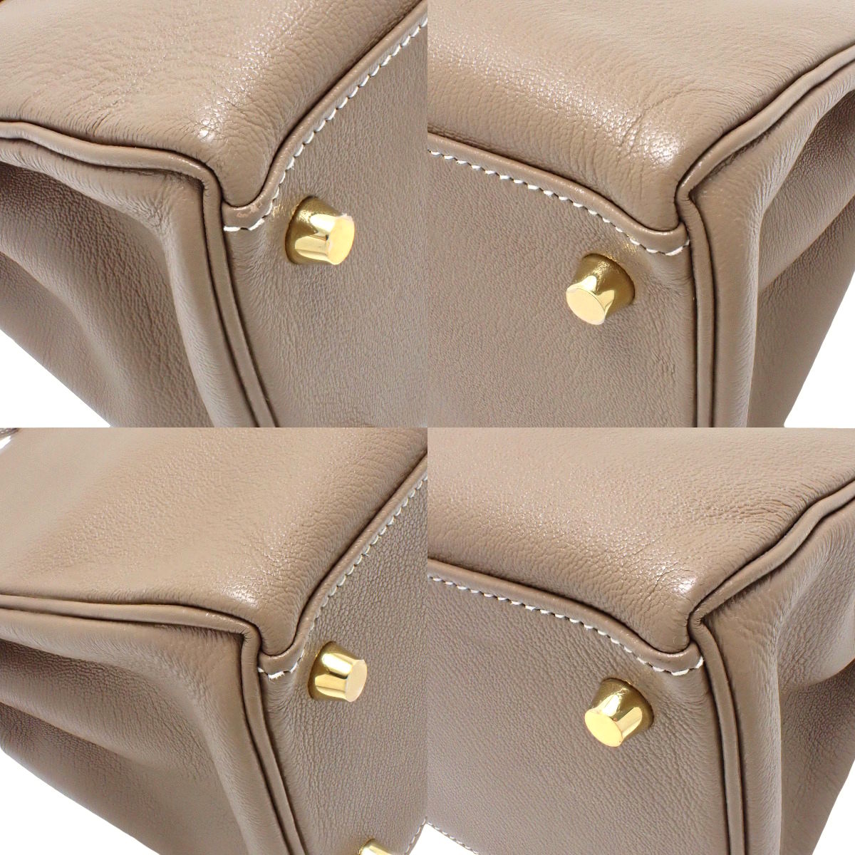 ケリー28 (内縫い) シェーブル エトープ/エトゥープ シャンパンゴールド金具 D刻印