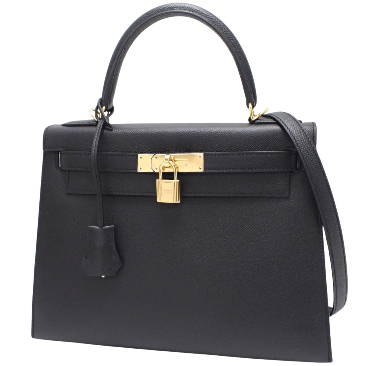 Kelly 28(外缝线)爱普生黑色缝纫机,配金色五金件和C形印章