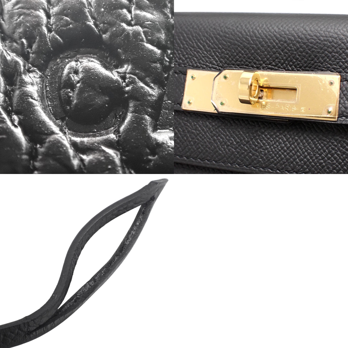 ケリー28 (外縫い) エプソン ブラック ゴールド金具 C刻印