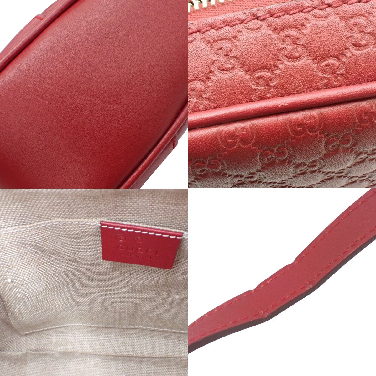 マイクログッチシマ クロスボディバッグ レッド 449413