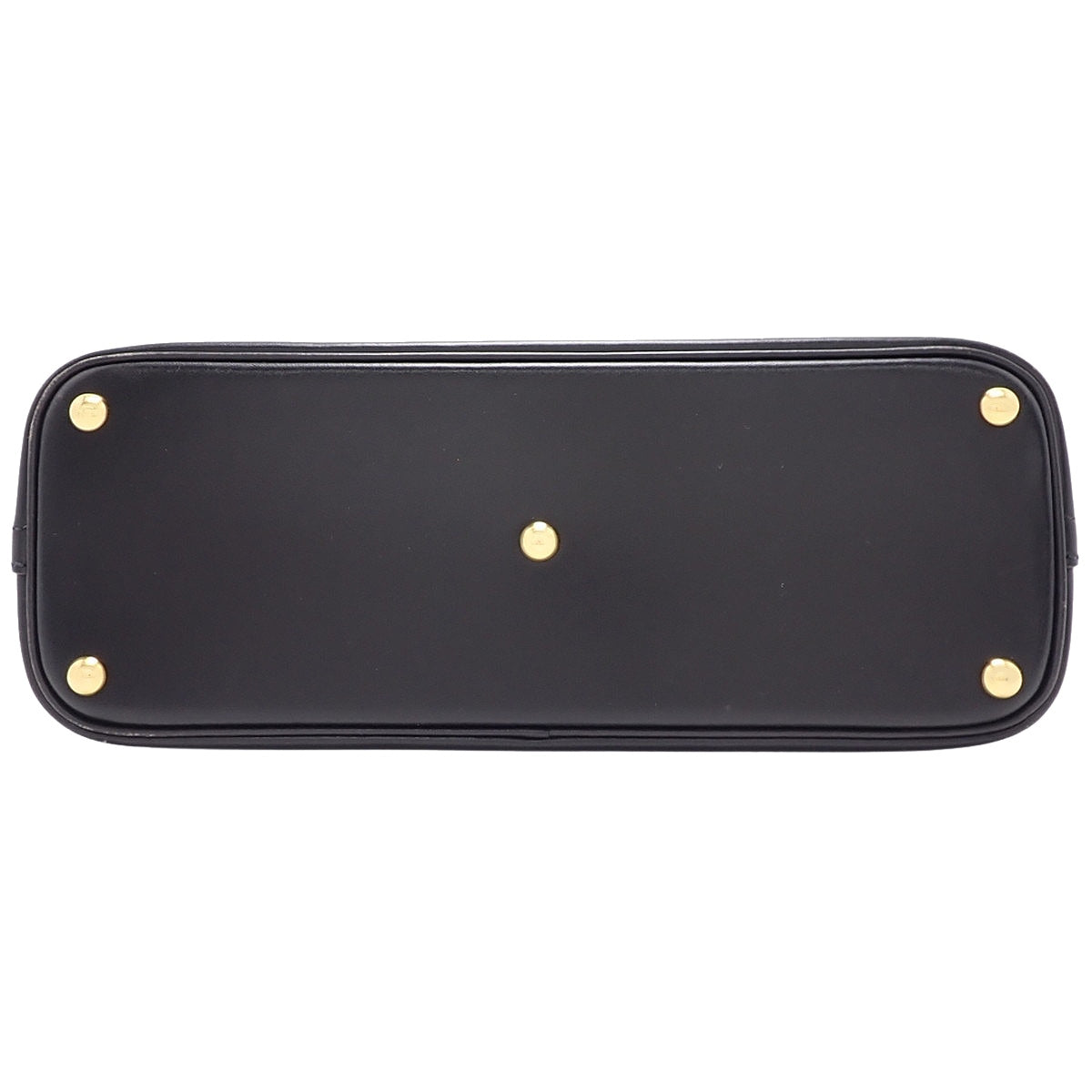 Bolide 27 黑色铆钉小牛皮手提包,配金色五金配件和〇X 标志