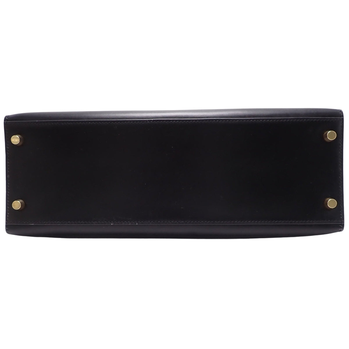 Kelly 32 (Outer Stitch) Box Calf Leather, Black, Gold Hardware, D Stamp