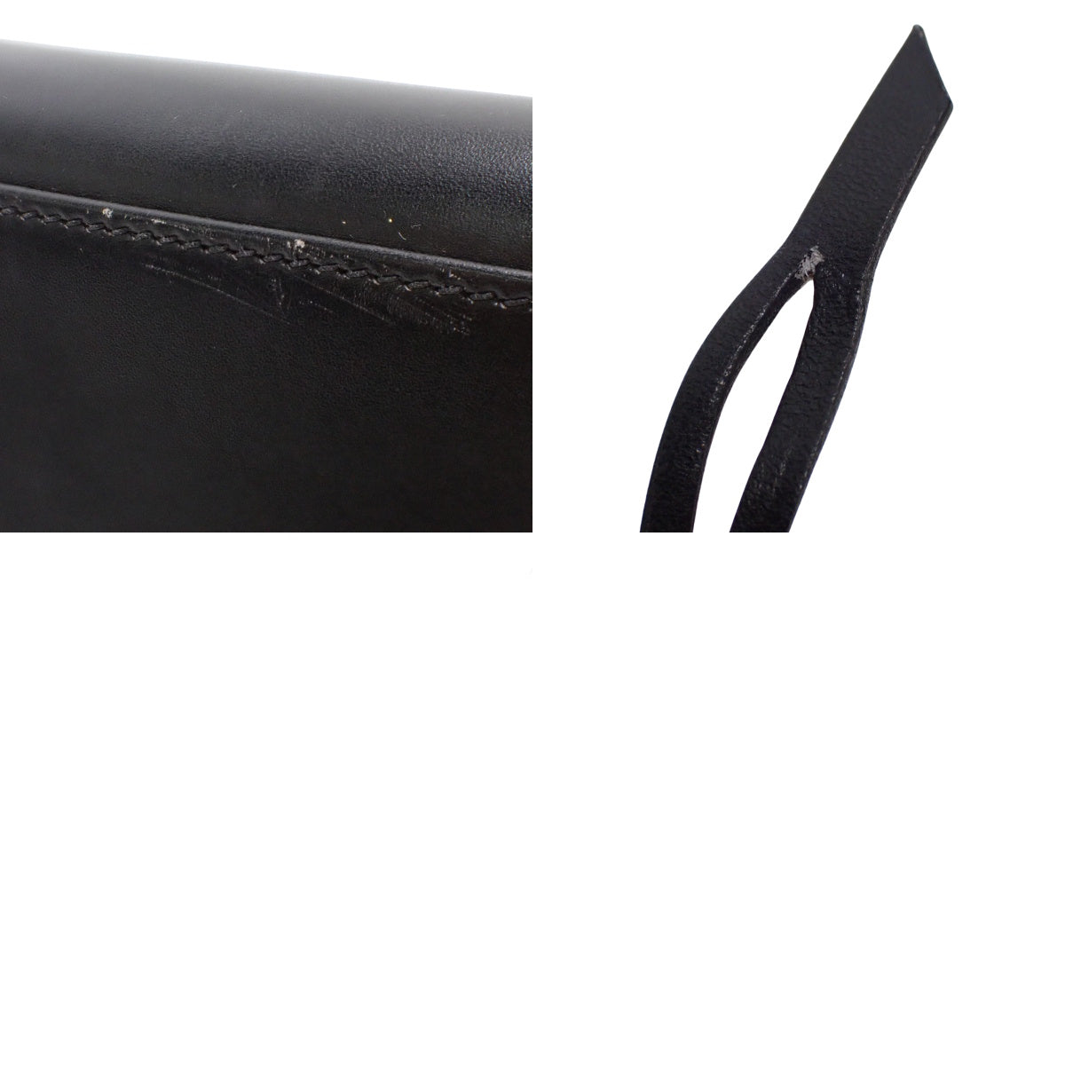 Kelly 32 (Outer Stitch) Box Calf Leather, Black, Gold Hardware, D Stamp