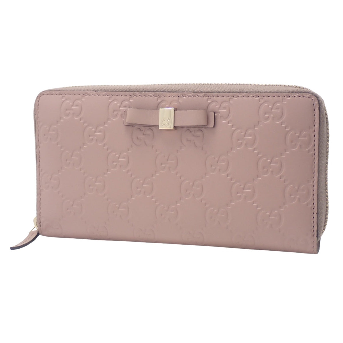 Guccissima Round Zip Long Wallet Pink Beige 388680