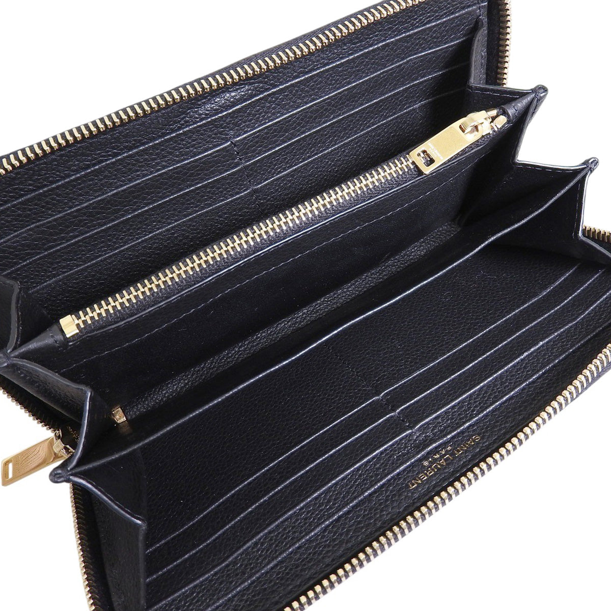 ラウンドジップ ロングウォレット レザー ブラック 414570