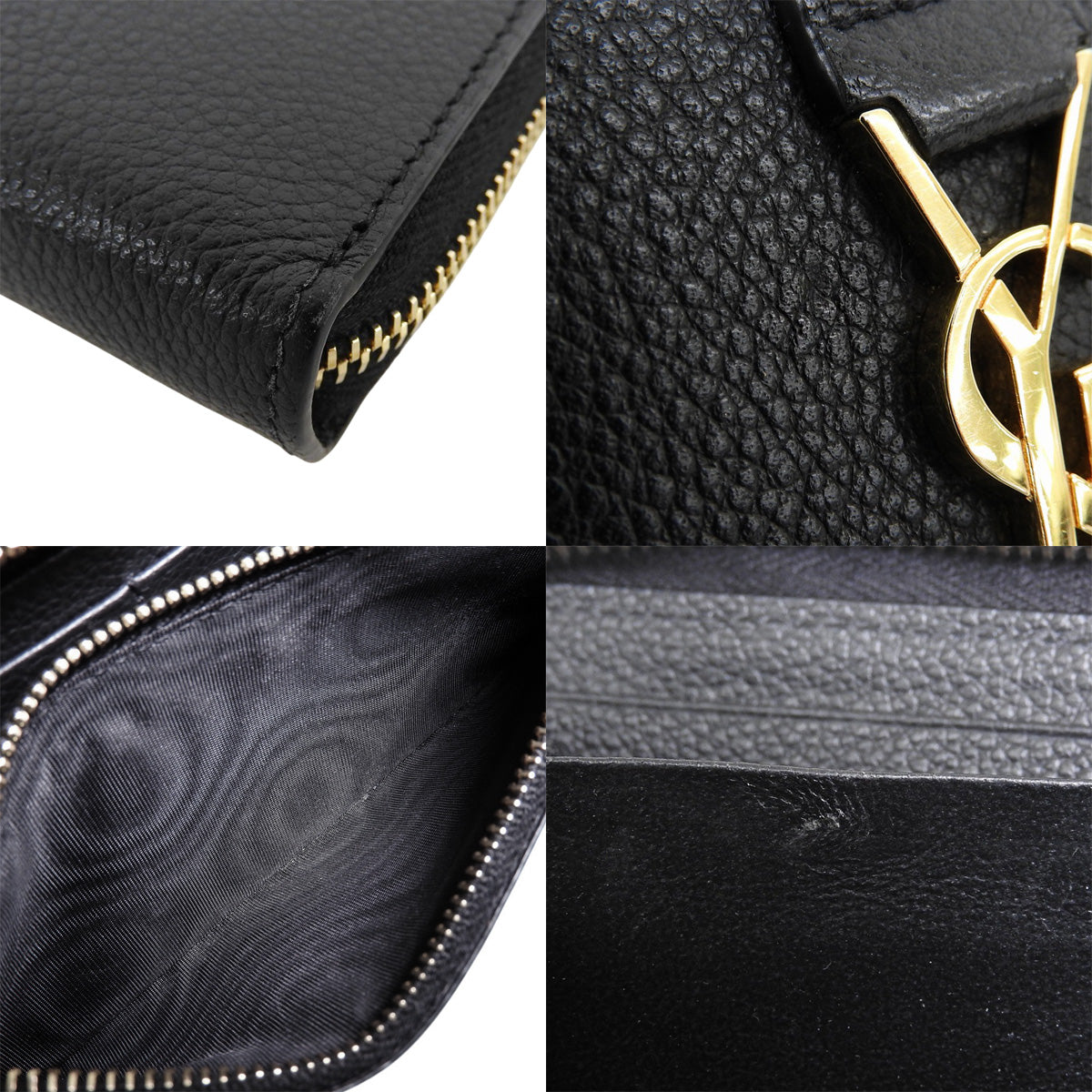 ラウンドジップ ロングウォレット レザー ブラック 414570