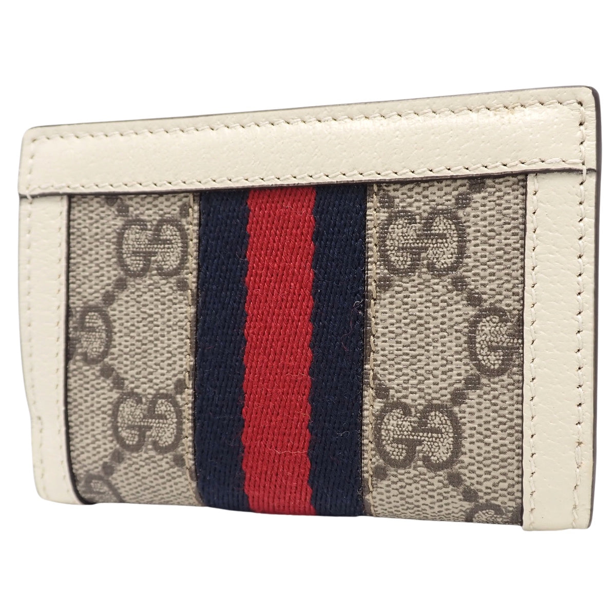 Ophidia Compact Wallet in Beige GG Supreme Canvas