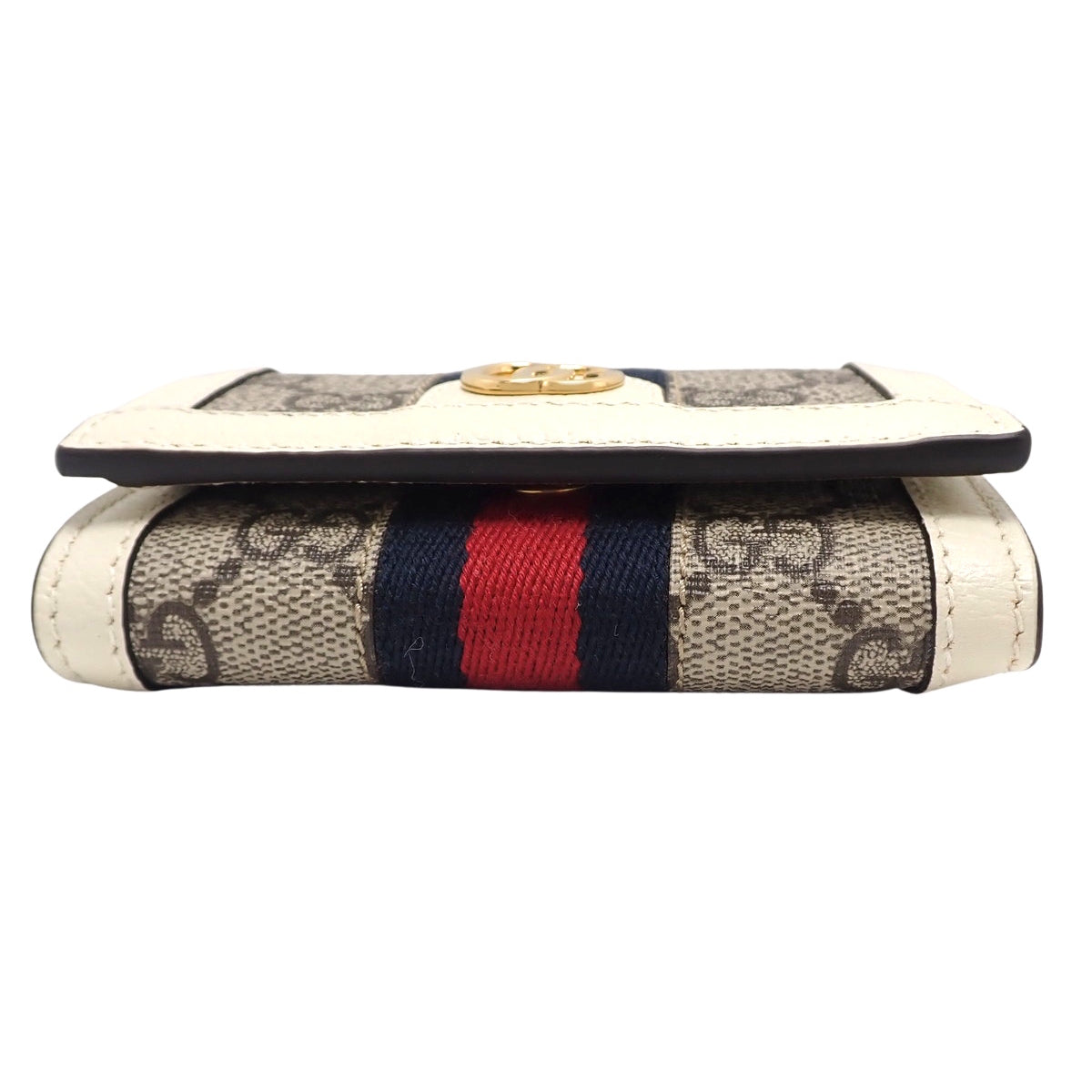 Ophidia 米色 GG Supreme 帆布迷你钱包