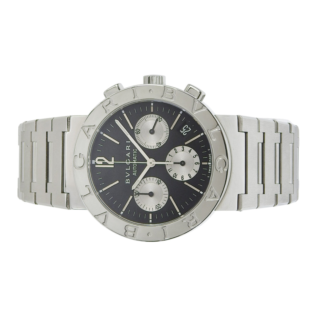 宝格丽 (Bvlgari) BB38SSCH 不锈钢黑色自动男士计时腕表