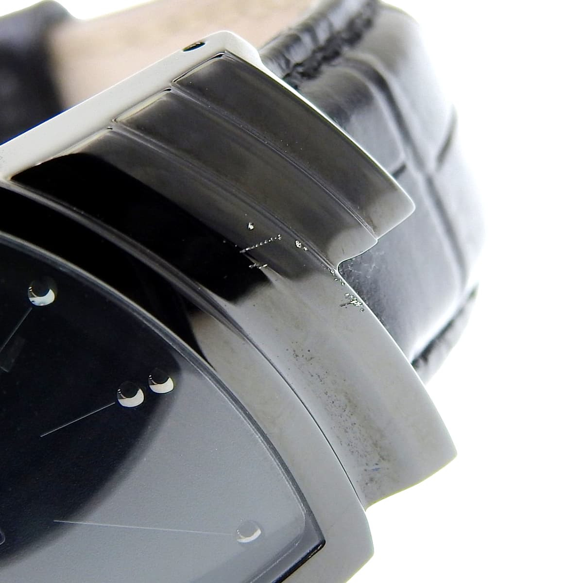 ベンチュラ フルブラック H244010 SS/革 ブラック クオーツ メンズ