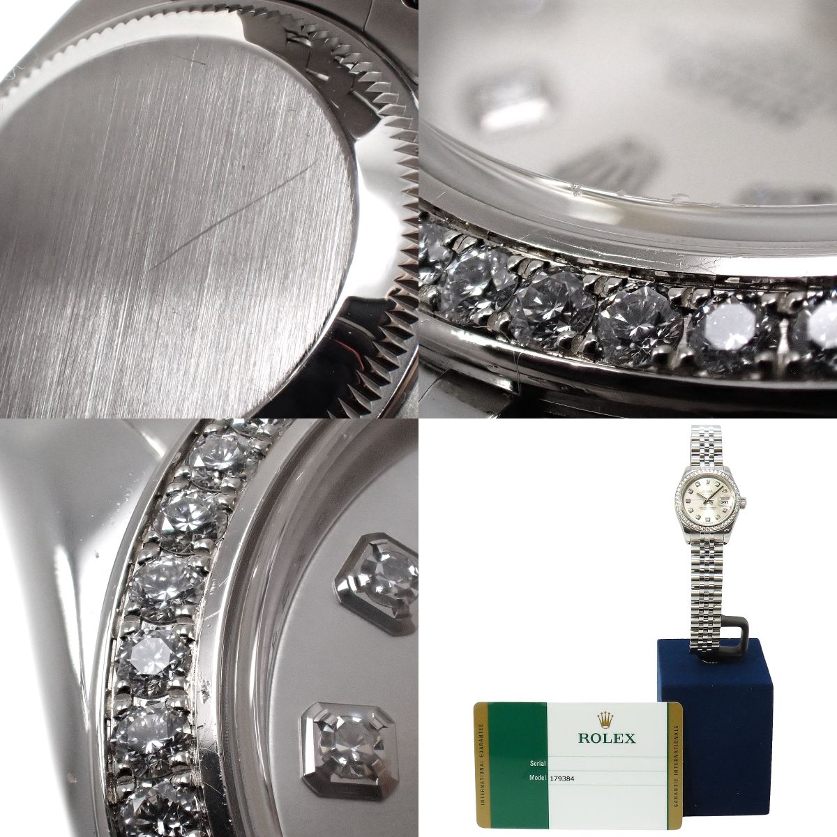 Datejust Bezel Diamond 179384G White Gold/Stainless Steel Random Number 10PD Automatic Women's