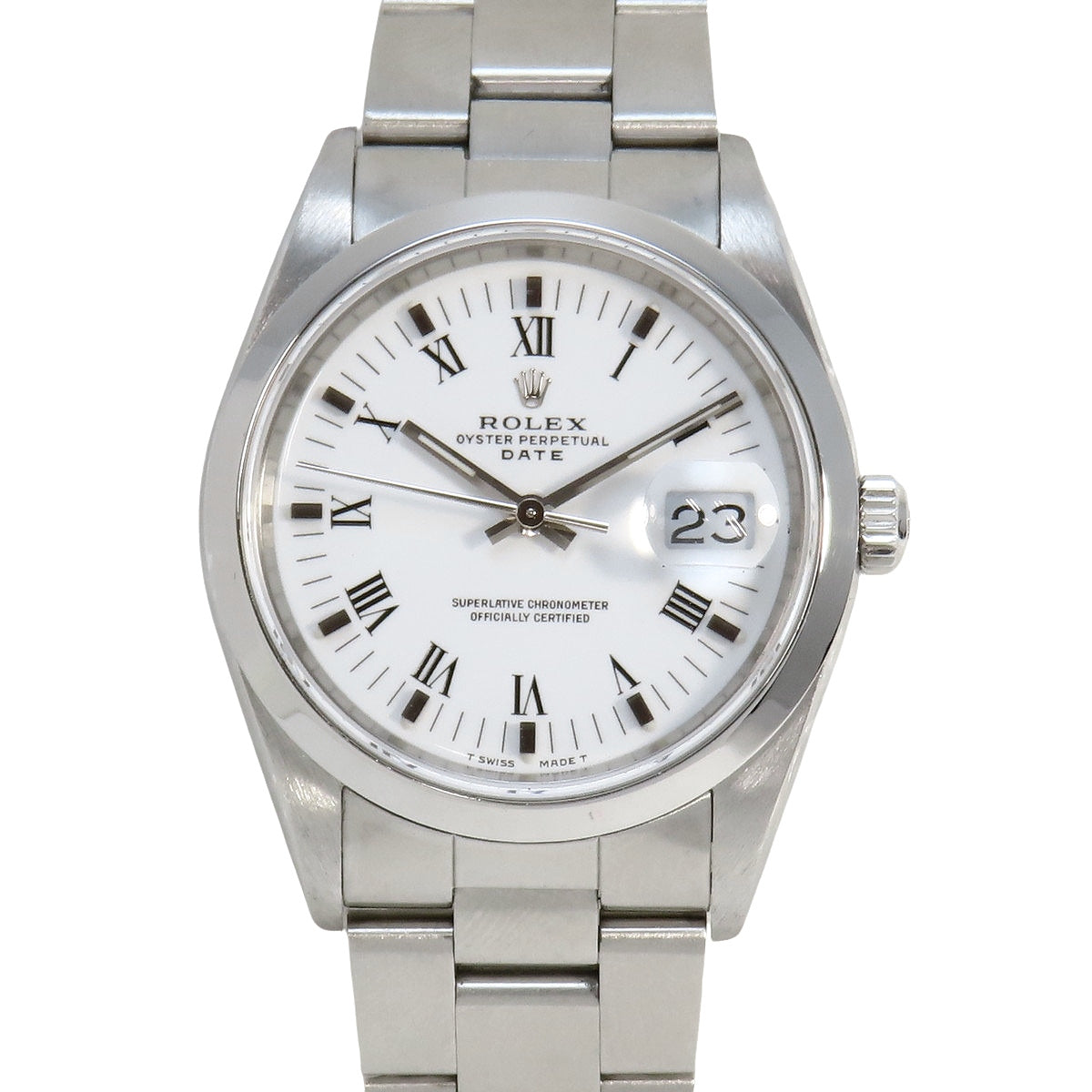 Oyster Perpetual Date 15200 SS N-number White Automatic Men's