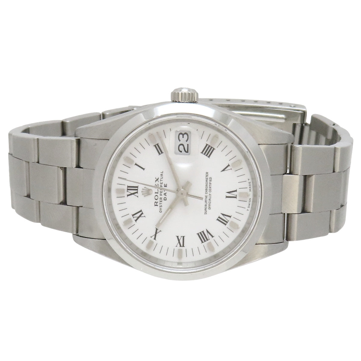 Oyster Perpetual Date 15200 SS N-number White Automatic Men's