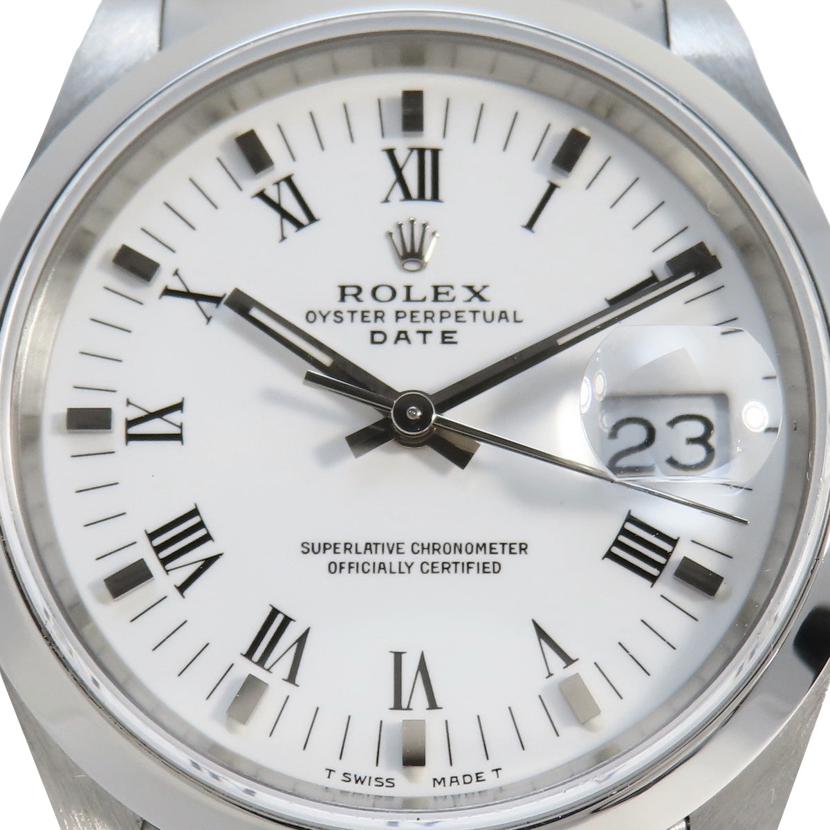 Oyster Perpetual Date 15200 SS N-number White Automatic Men's