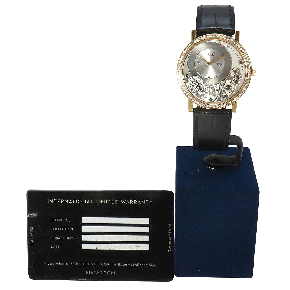 Altiplano Ultimate Automatic P10921 PG/皮革表圈镶钻手动上链男士腕表