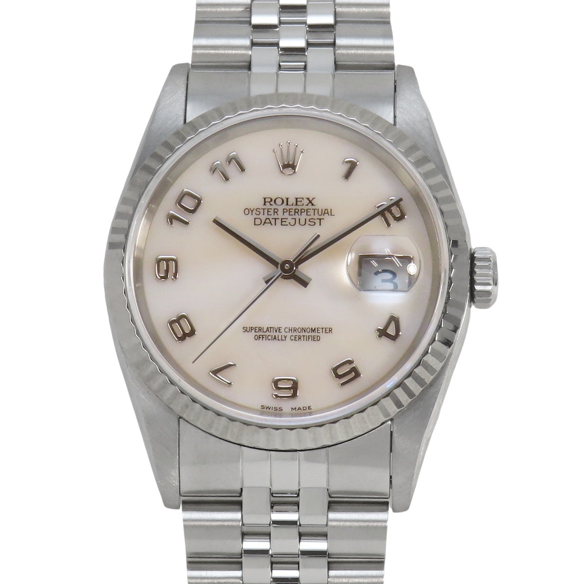 Datejust 16234NA White Gold/Stainless Steel T-series Automatic with Pink Shell Dial, Men's