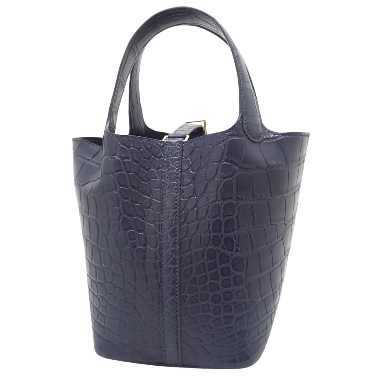 ピコタンロックPM アリゲーターマット クロコダイル ブルーマリン ゴールド金具 U刻印