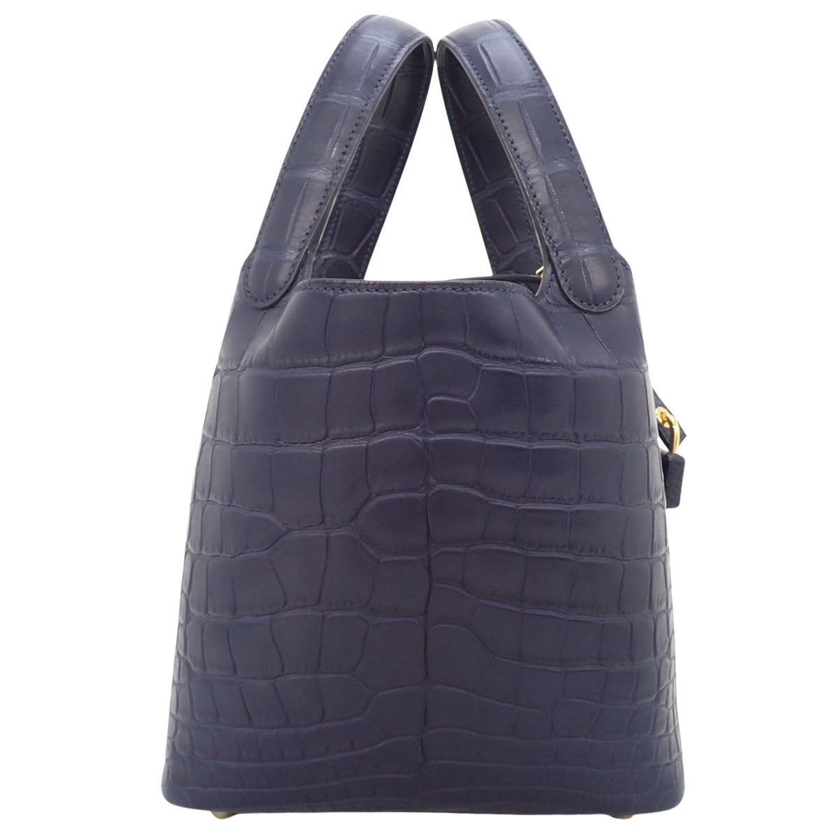 ピコタンロックPM アリゲーターマット クロコダイル ブルーマリン ゴールド金具 U刻印