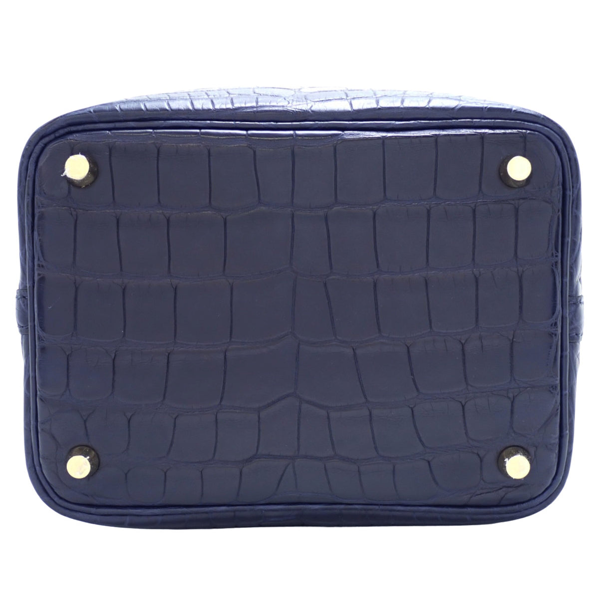 ピコタンロックPM アリゲーターマット クロコダイル ブルーマリン ゴールド金具 U刻印