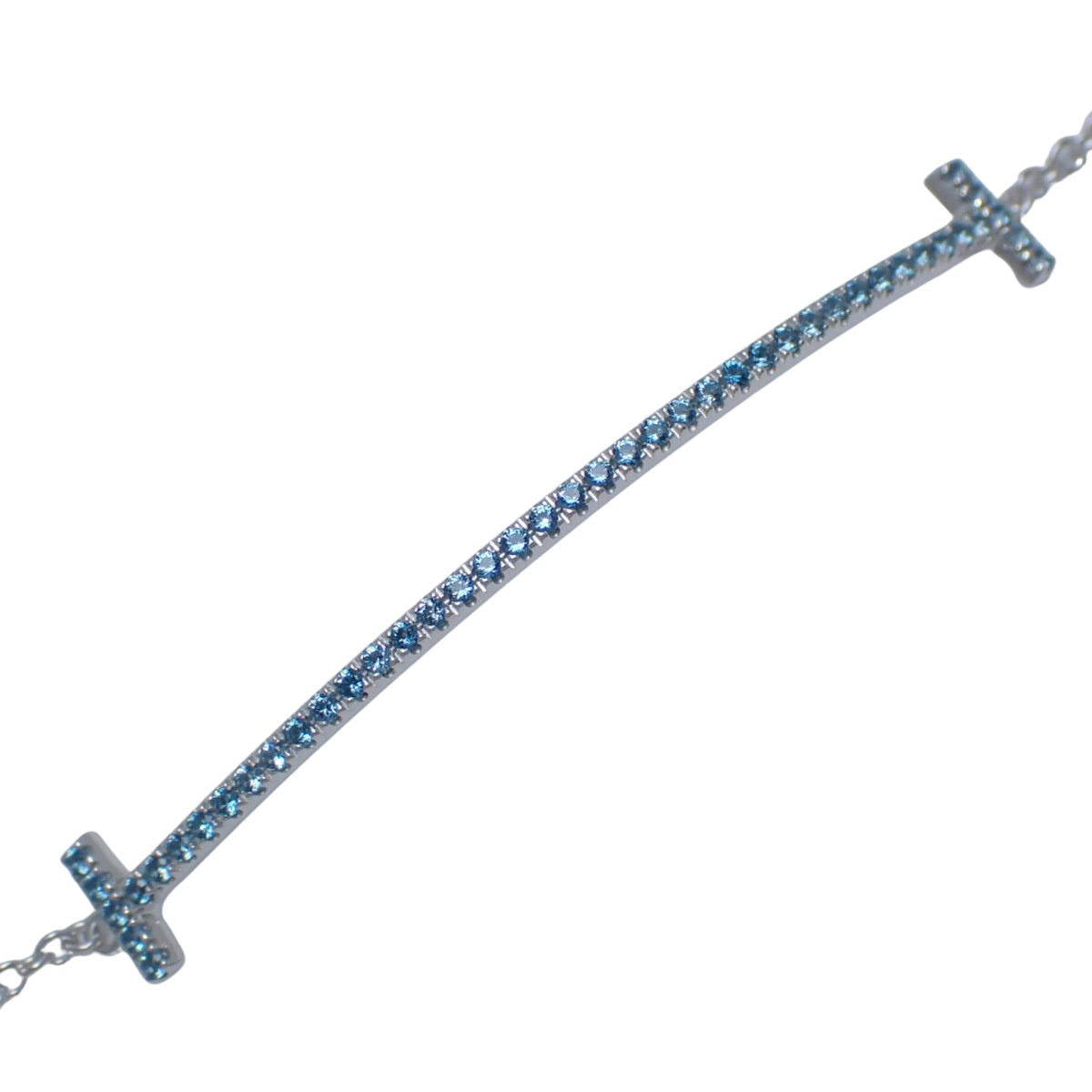 Smile Small Bracelet in Blue Topaz and White Gold (18K White Gold)