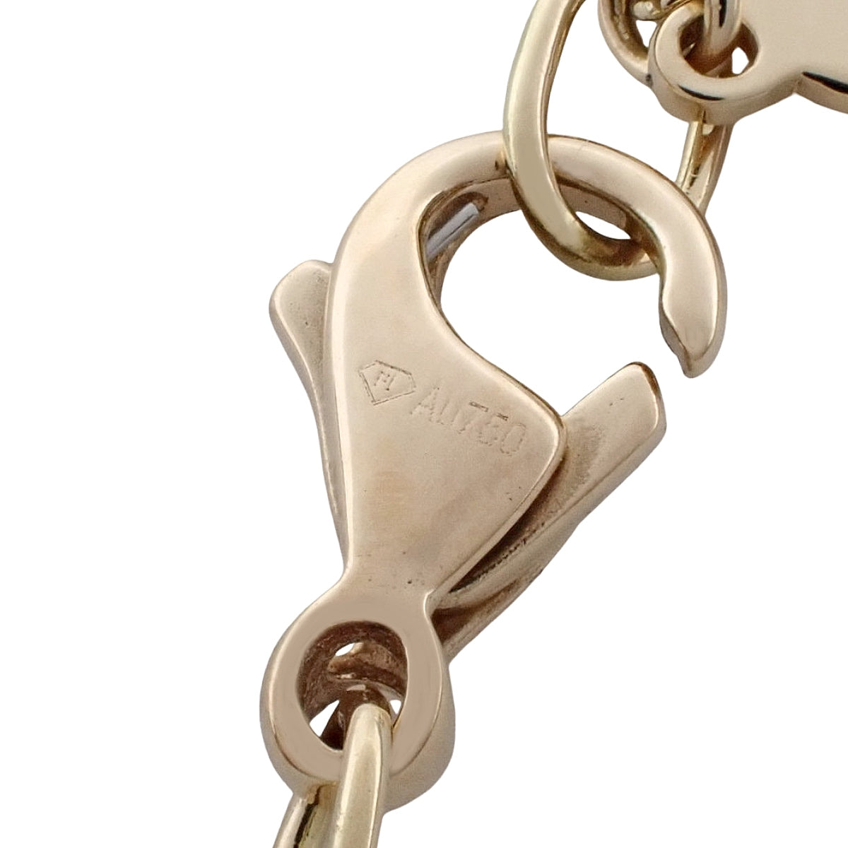 Rose long necklace in 18K yellow gold with diamonds