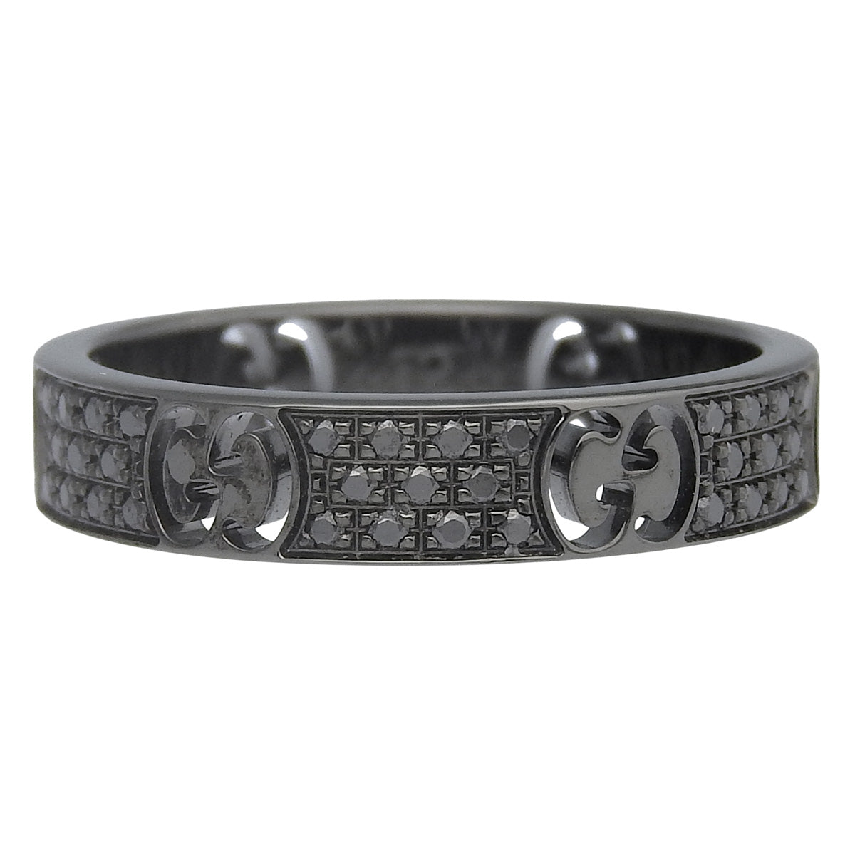 Icon Stardust Ring, Black Diamond, White Gold, 18K White Gold, 3.4g