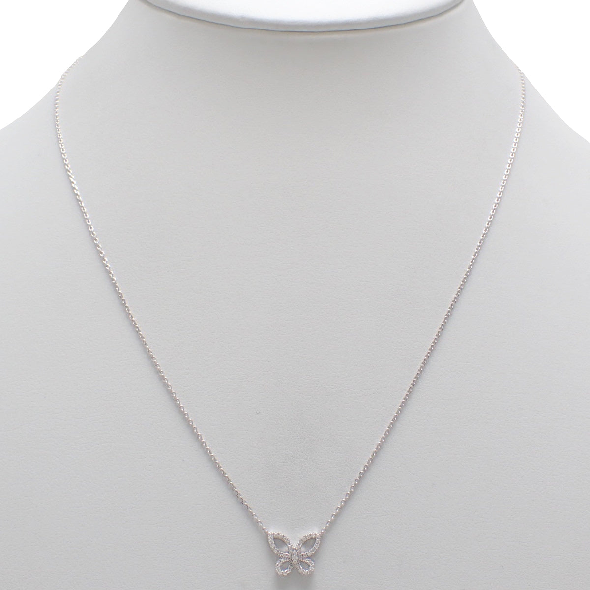 ミニ バタフライ シルエット ダイヤモンド ペンダント ホワイトゴールド K18WG