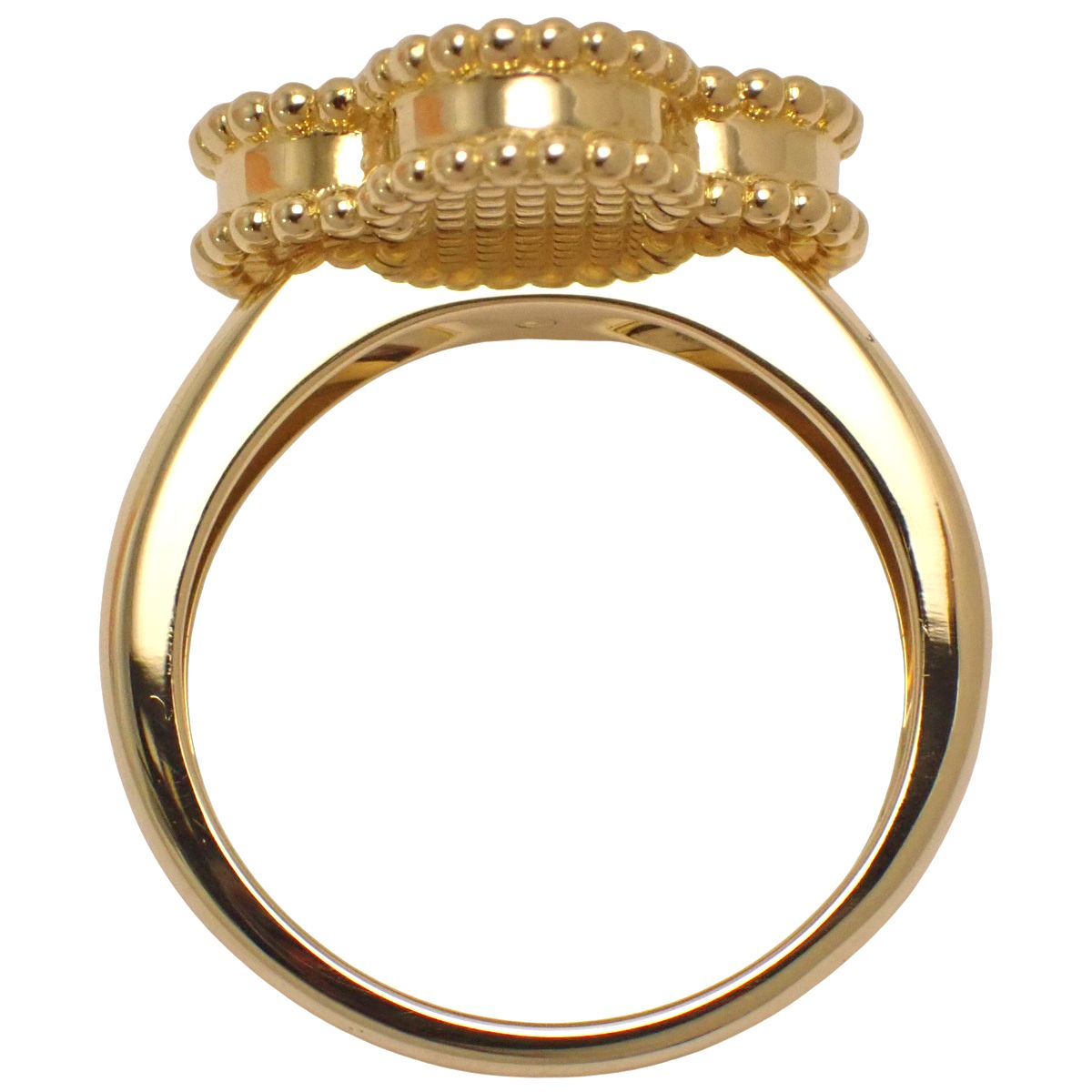 ヴィンテージ アルハンブラ リング マザーオブパール/ダイヤモンド イエローゴールド K18YG