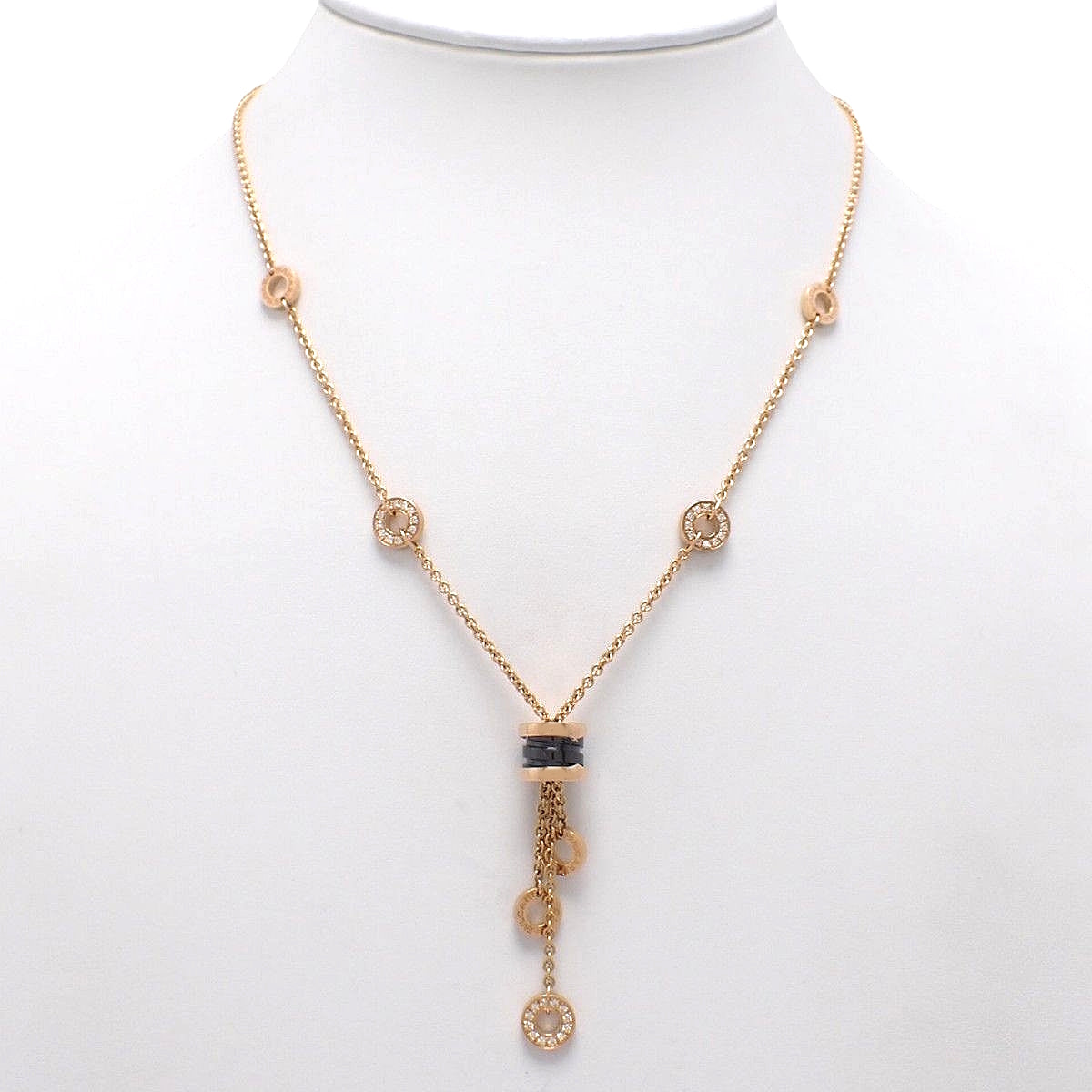 B.zero1 Element Necklace Diamond K18PG Ceramic 17.7g