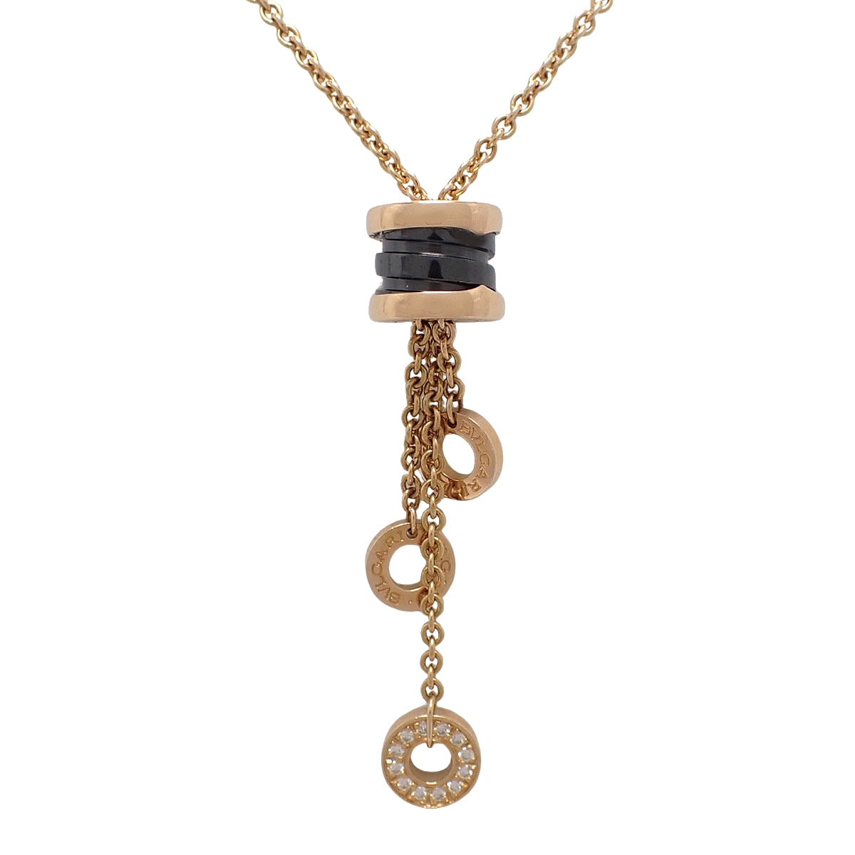 B.zero1 Element Necklace Diamond K18PG Ceramic 17.7g