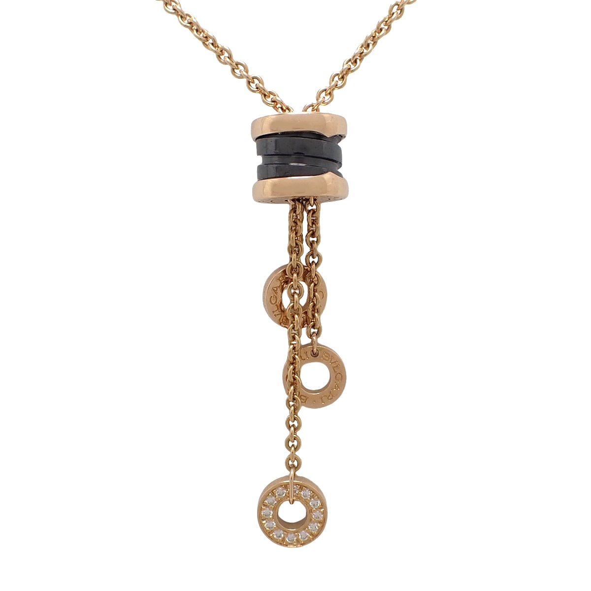 B.zero1 Element Necklace Diamond K18PG Ceramic 17.7g