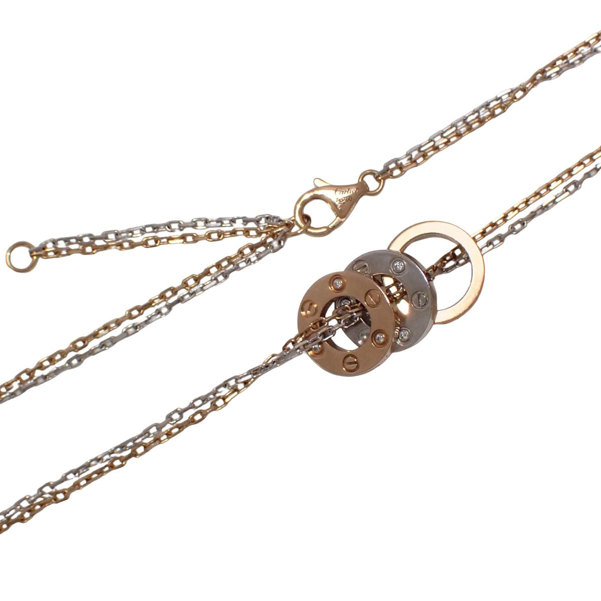 Love Necklace 6 Diamonds Pink Gold K18PG White Gold K18WG