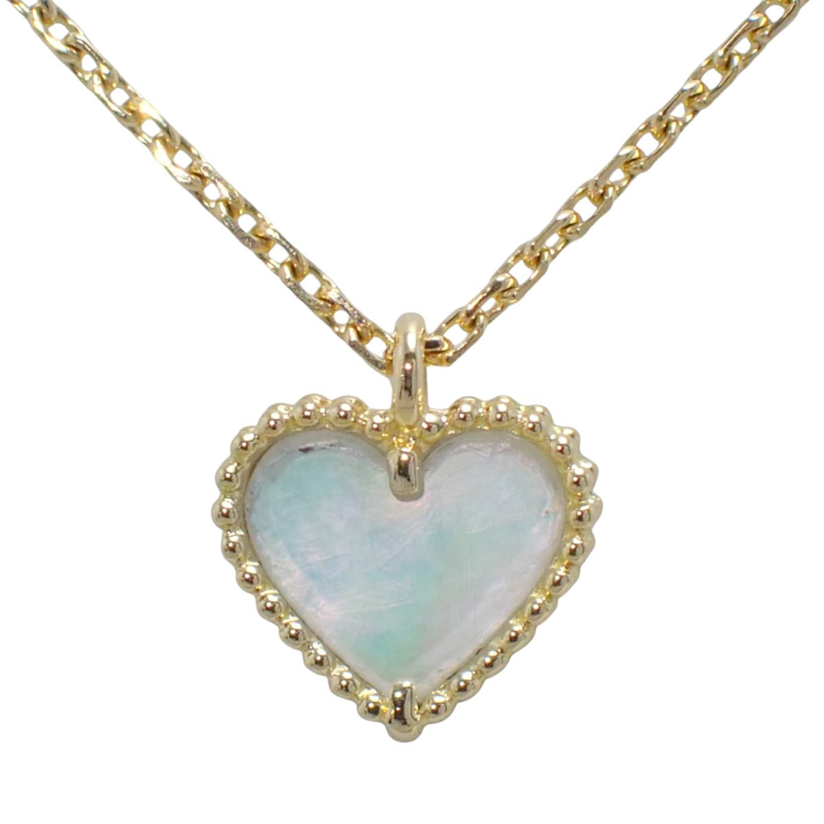 Sweet Alhambra Heart Necklace in 18K Yellow Gold with Mother of Pearl