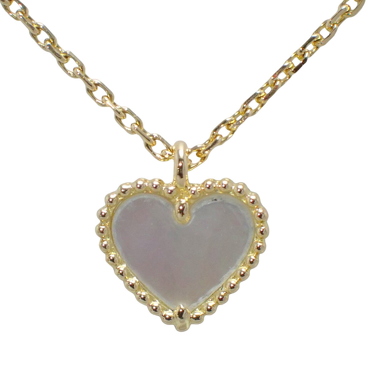 スウィートアルハンブラ ハート ネックレス マザーオブパール イエローゴールド K18YG