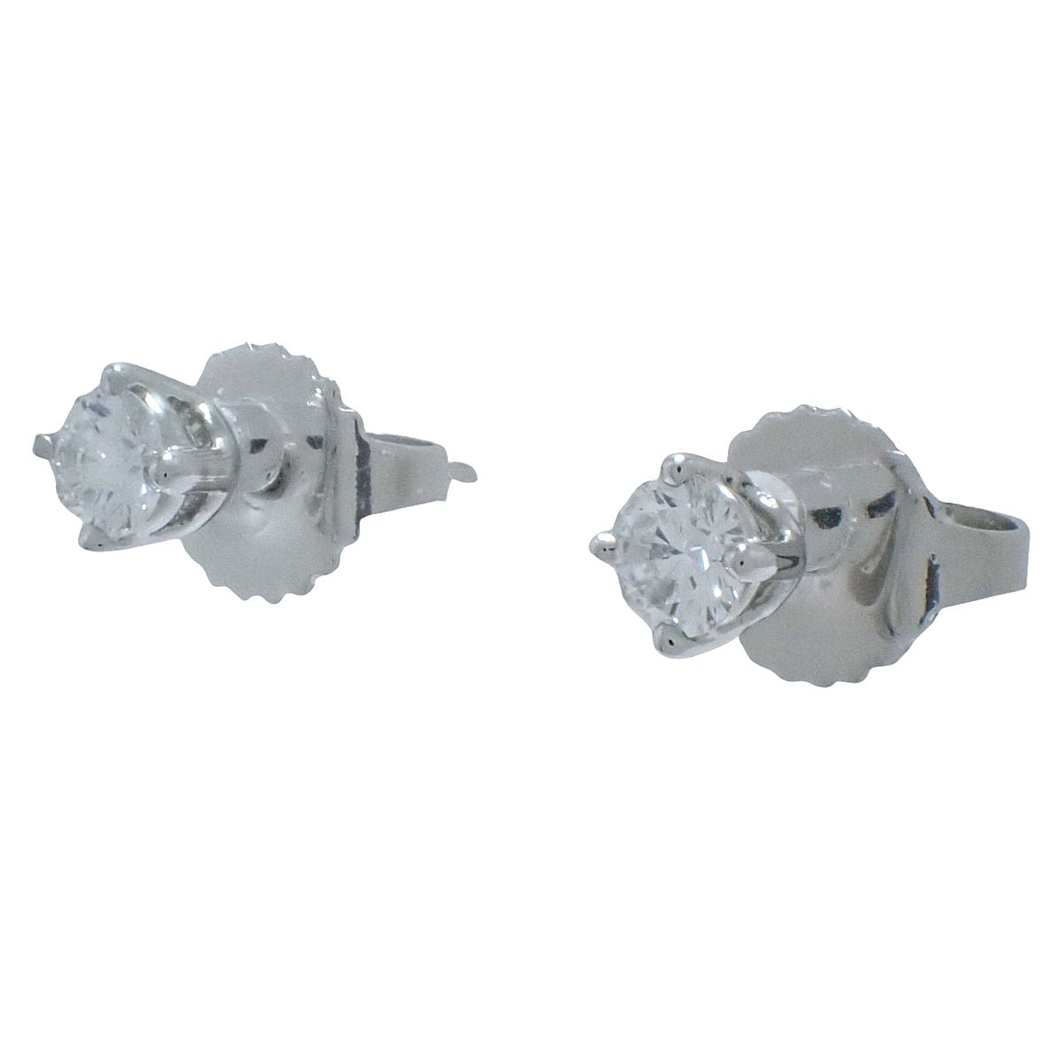 Solitaire Diamond Stud Earrings in Platinum Pt950
