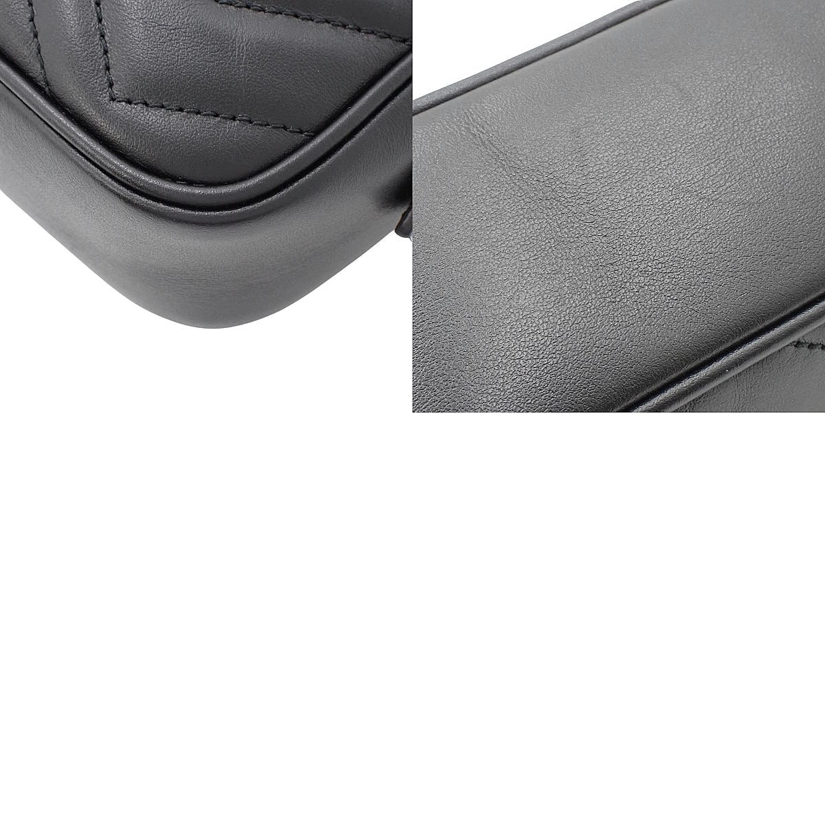 GGマーモント キルティング ミニバッグ レザー ブラック 448065