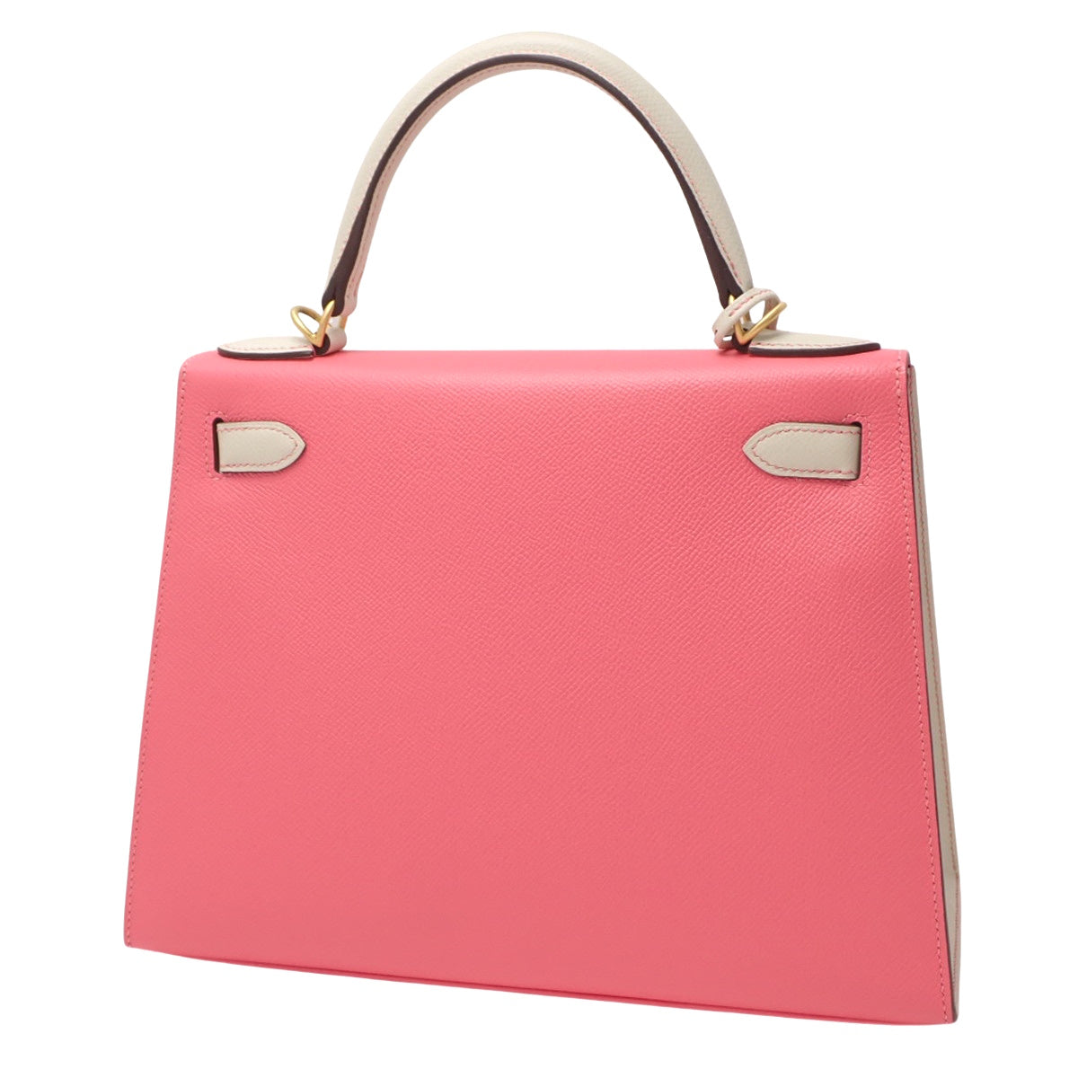 Kelly 28 (Outside Stitching) Epsom Leather, Rose Azalee, Clay, Matte Gold Hardware, A Stamp