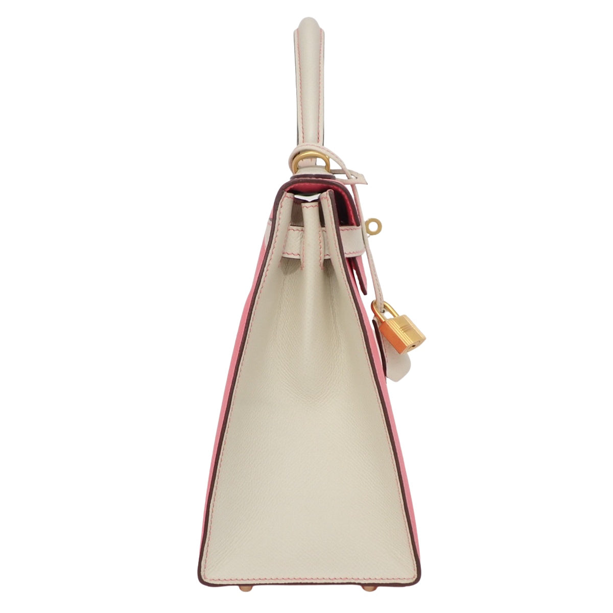 ケリー28 (外縫い) ヴォーエプソン ローズアザレ クレ マットゴールド金具 A刻印